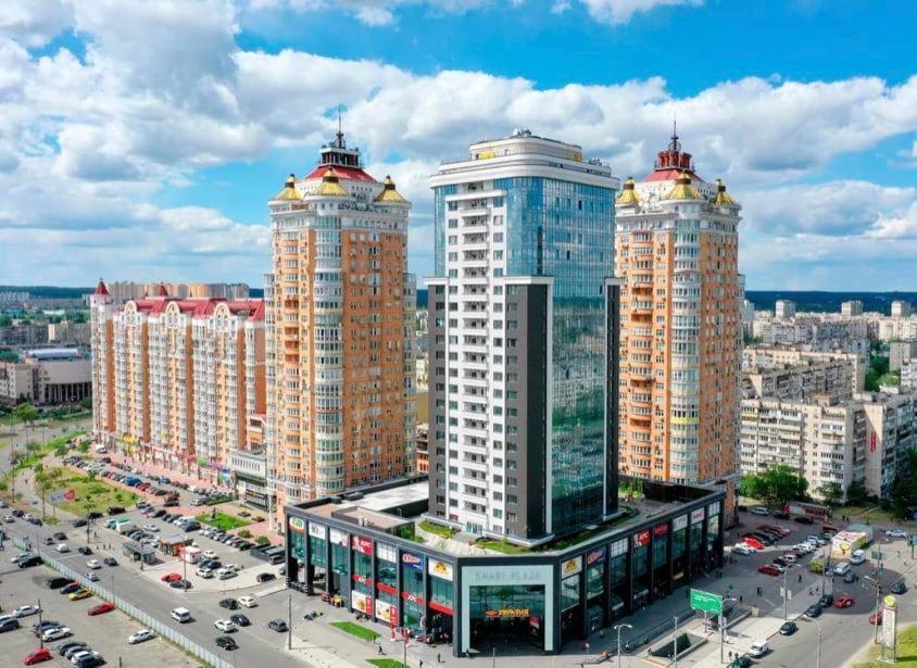 Vip Apartment 120M2 With Panoramic Windows, 22 Floor. Obolon Kyjev Exteriér fotografie